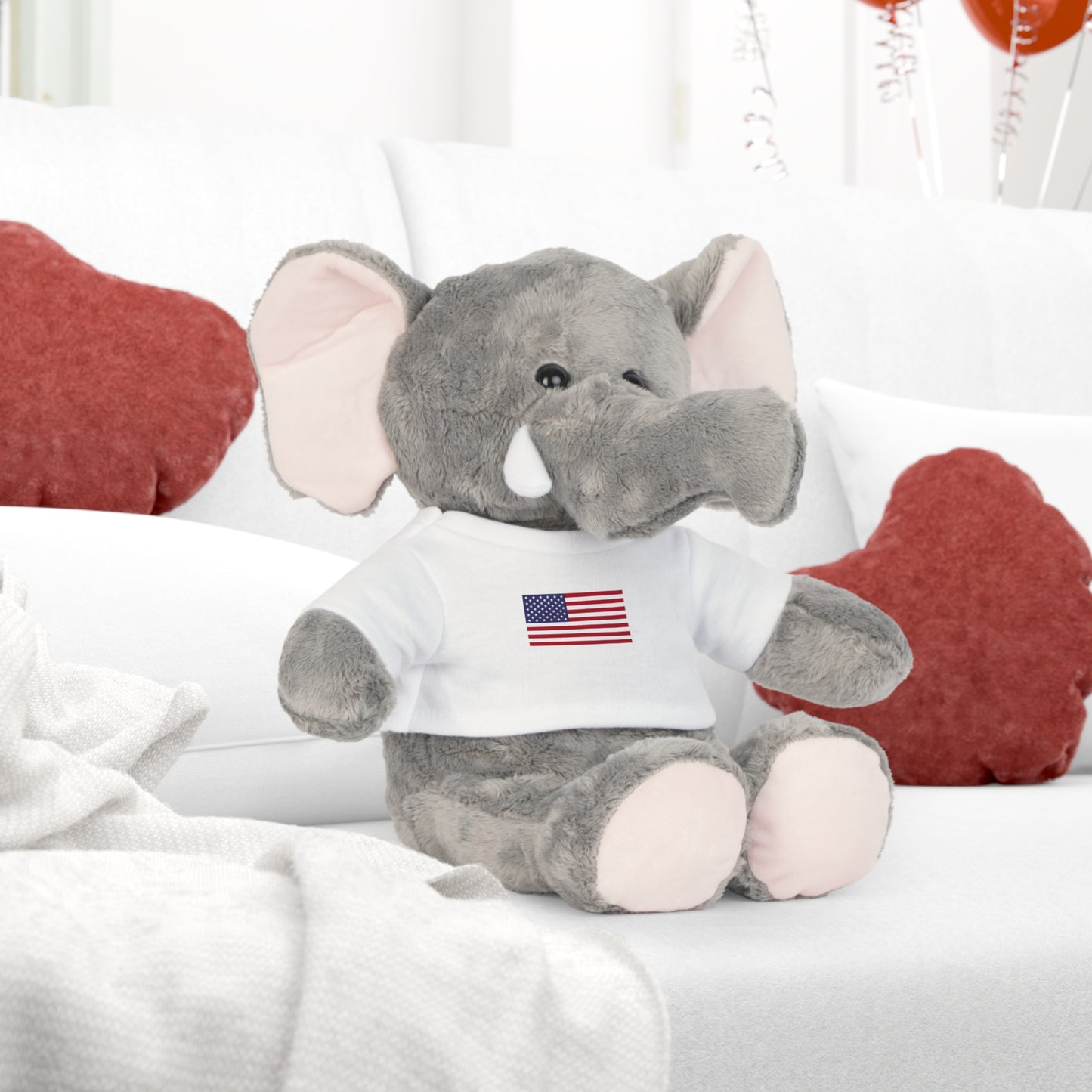 Plush Toy Animal w/USA Flag Tee, by TokyoBill