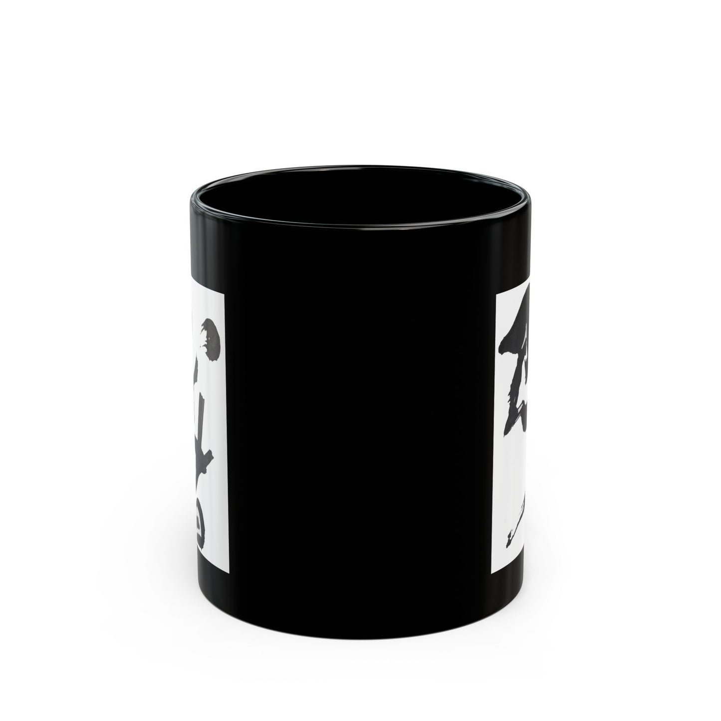 Black Mug (11oz) 'Ninja' kanji on white badge, Coffee Mug by TokyoBill