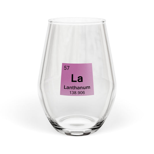 Periodic Table Stemless Wine Glass | Lanthanide Series | Science Gift