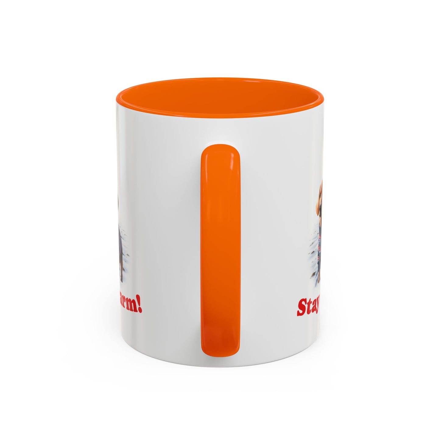 Two-tone Accent 11 oz Coffee Mug w/ Dachshund Sweater Dog, by TokyoBill