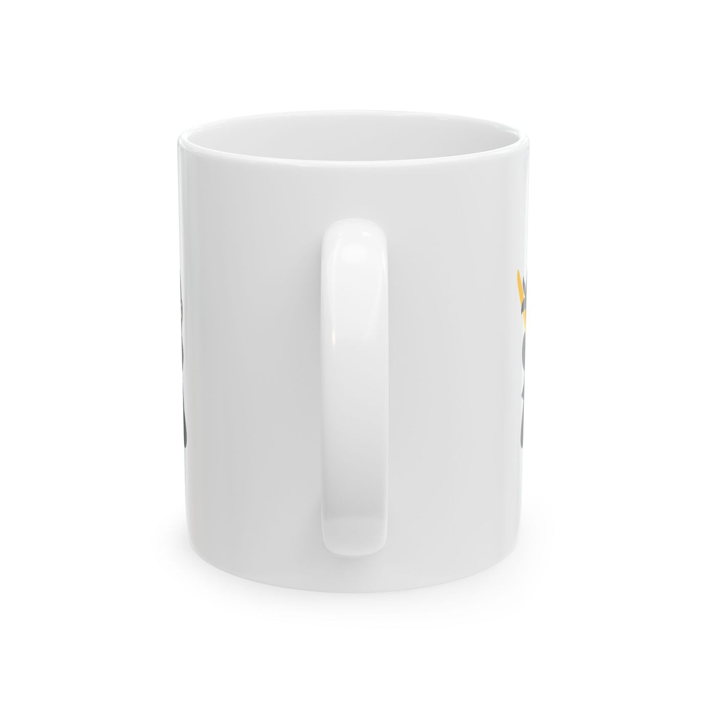 White Ceramic Coffee/Tea Mug (11 oz) with Ninjas, by TokyoBill