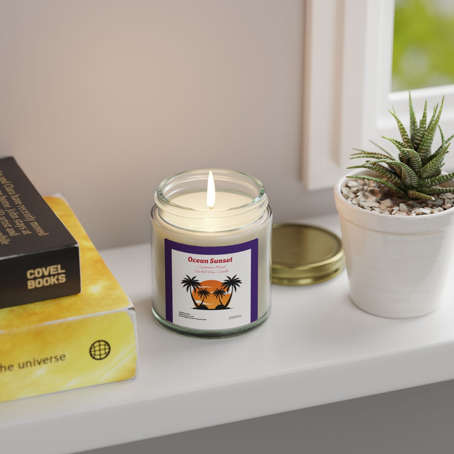 Ocean Sunset Cashmere Musk Scented Candle | Hand-Poured USA | Coconut Apricot Wax