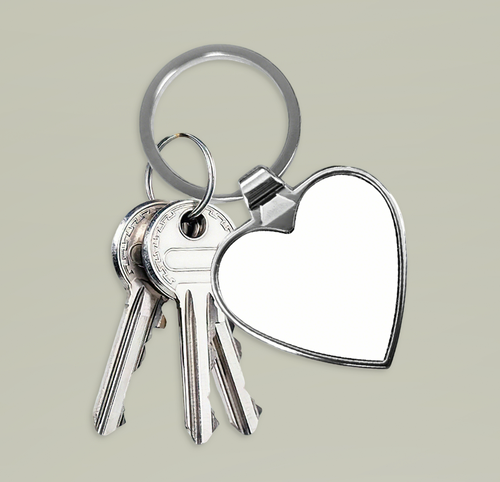 Personalized Heart Keychain | Custom Initial Monogram Keyring | Elegant Silver Gift for Her