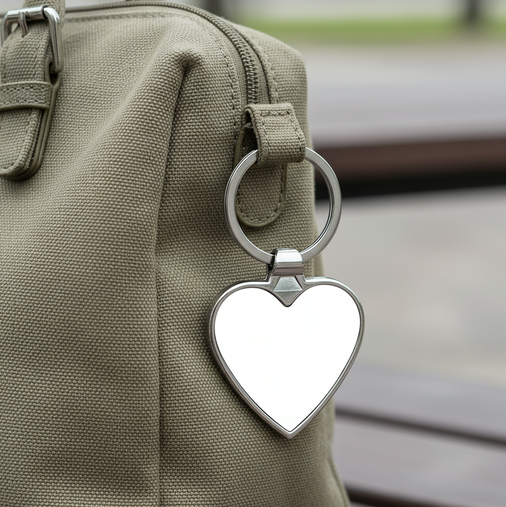 Personalized Heart Keychain | Custom Initial Monogram Keyring | Elegant Silver Gift for Her