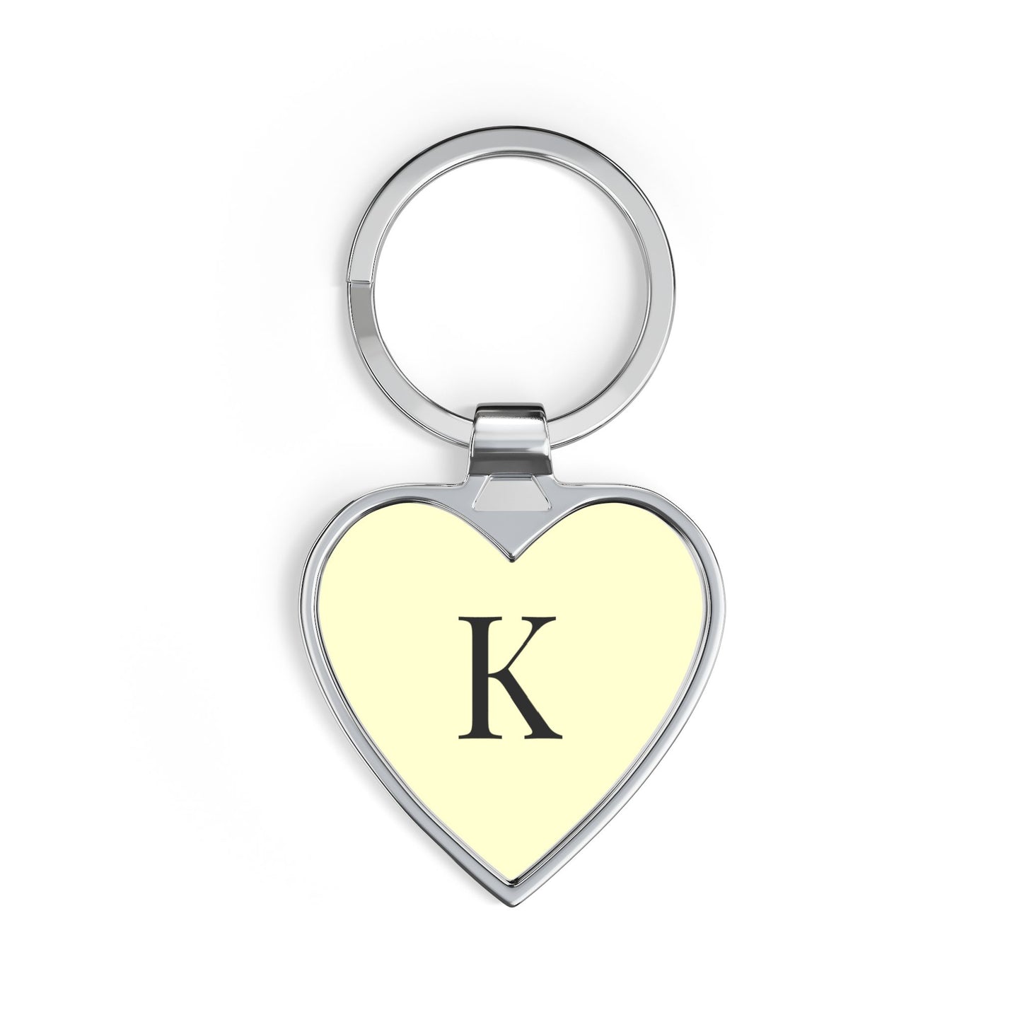 Personalized Heart Keychain | Custom Initial Monogram Keyring | Elegant Silver Gift for Her