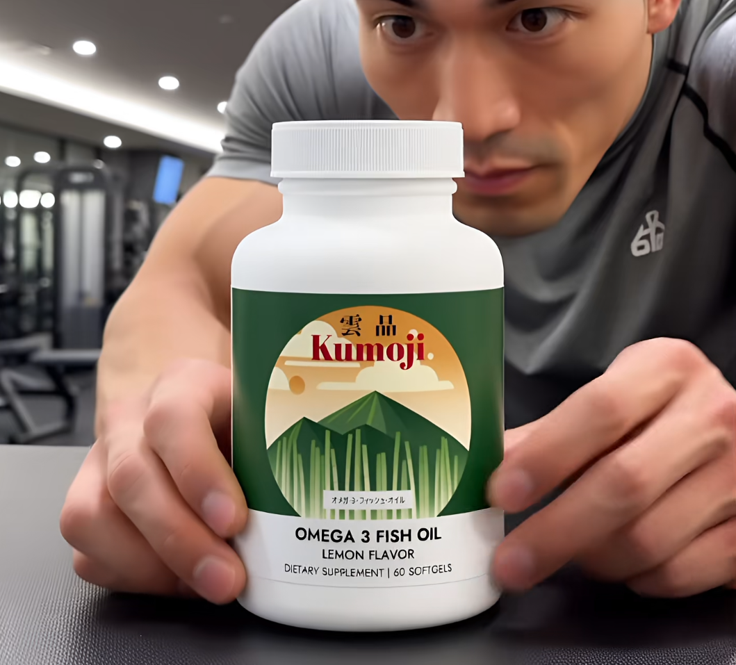 Kumoji Omega-3 Fish Oil Softgels – EPA & DHA for Heart Health, Inflammation & Exercise Recovery | 60 Softgels | Lemon Flavor | Non-GMO | GMP Certified