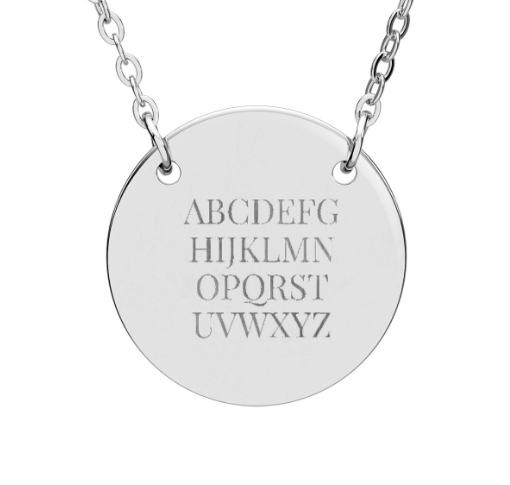 Personalized Circle Necklace | Engraved Initial Pendant | Minimalist Monogram | Hypoallergenic | Gift for Her