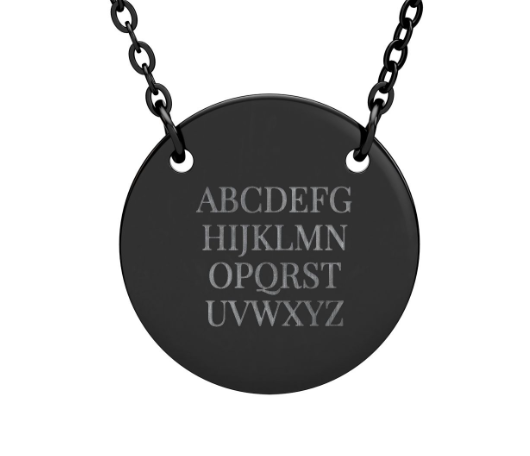 Personalized Circle Necklace | Engraved Initial Pendant | Minimalist Monogram | Hypoallergenic | Gift for Her