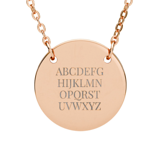 Personalized Circle Necklace | Engraved Initial Pendant | Minimalist Monogram | Hypoallergenic | Gift for Her