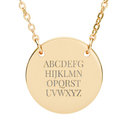 Personalized Circle Necklace | Engraved Initial Pendant | Minimalist Monogram | Hypoallergenic | Gift for Her