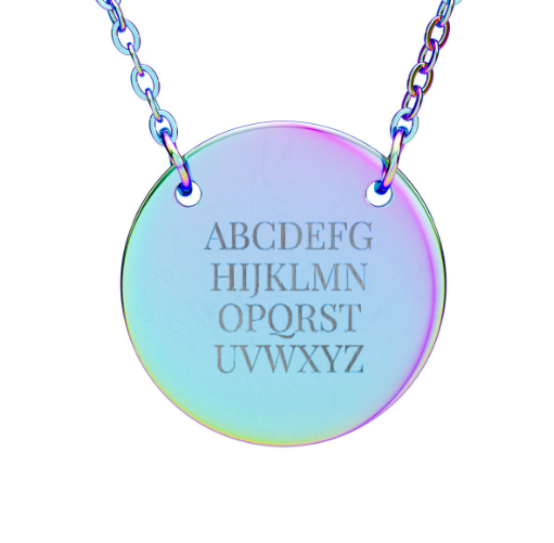 Personalized Circle Necklace | Engraved Initial Pendant | Minimalist Monogram | Hypoallergenic | Gift for Her