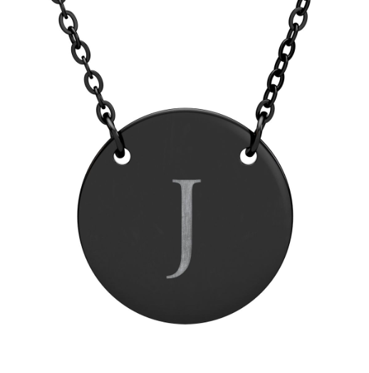 Personalized Circle Necklace | Engraved Initial Pendant | Minimalist Monogram | Hypoallergenic | Gift for Her