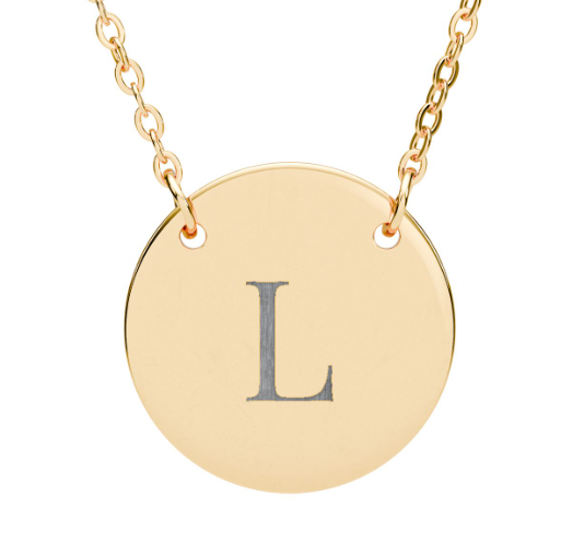 Personalized Circle Necklace | Engraved Initial Pendant | Minimalist Monogram | Hypoallergenic | Gift for Her