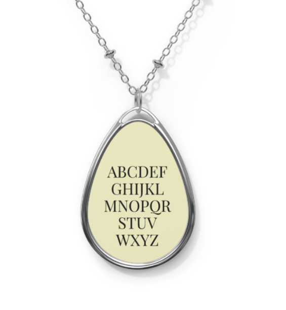 Personalized Oval Necklace | Custom Initial Monogram Pendant | Glossy Finish | Gift for Her
