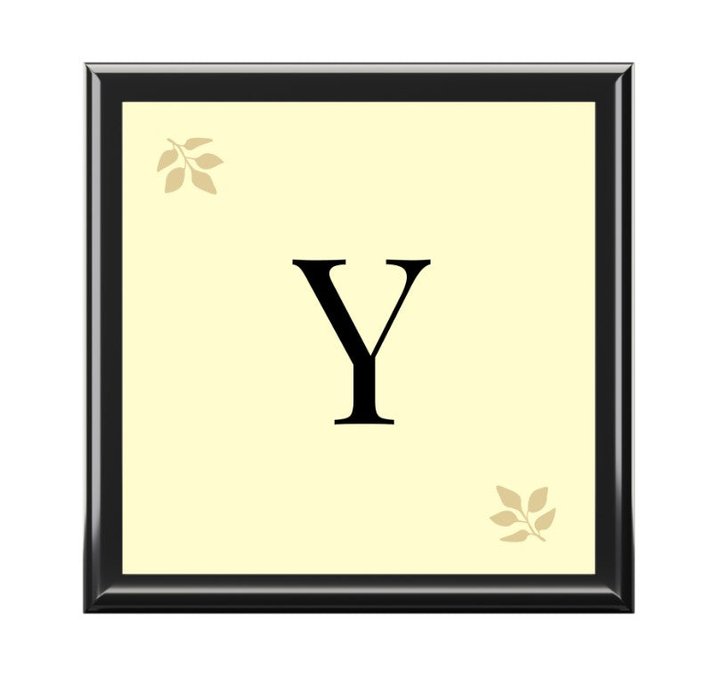 Personalized Wooden Jewelry Box | Monogram Initial | Golden Oak, Red Mahogany & Ebony Black | Gift for Her