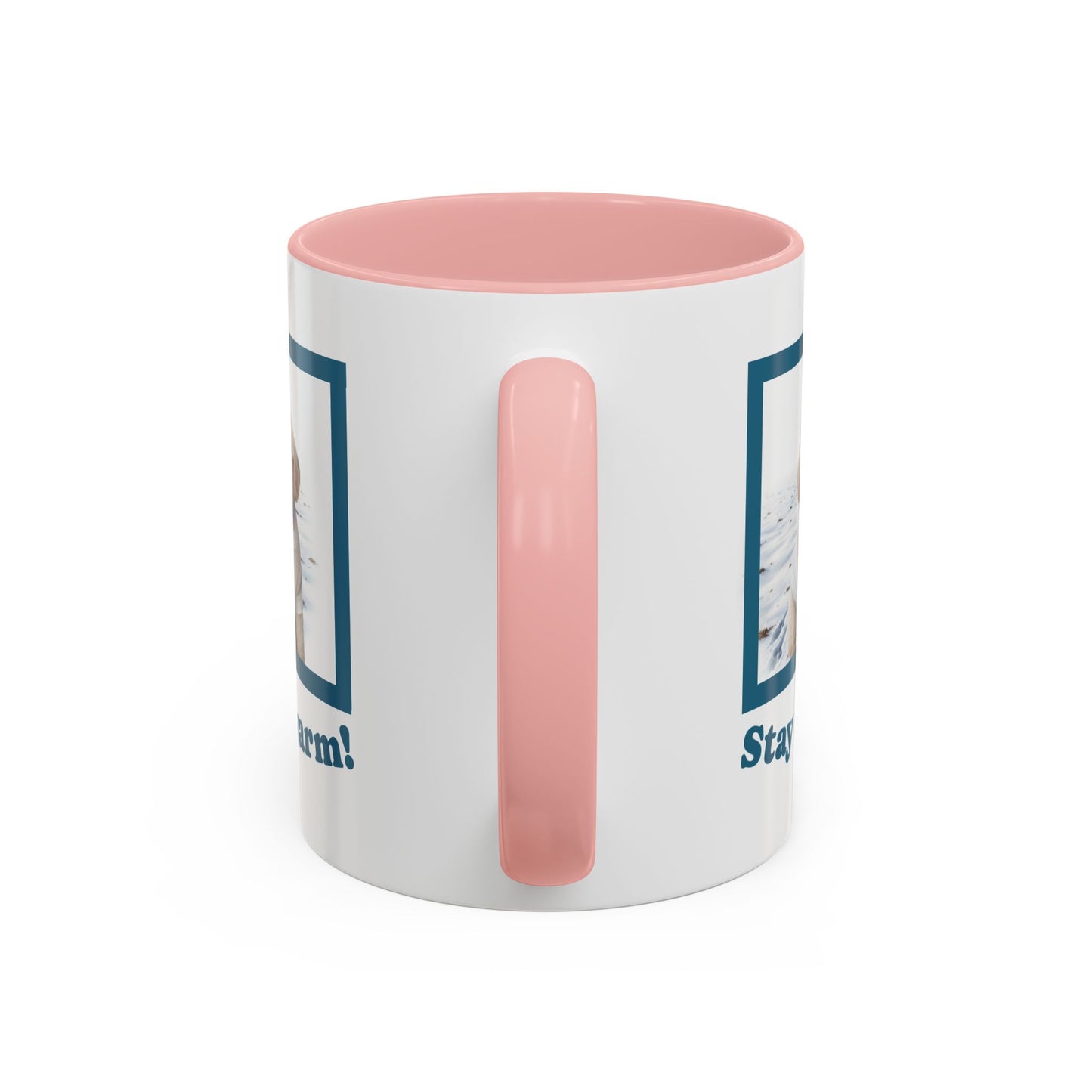 Two-tone Accent 11 oz Coffee Mug w/ Mini White Poodle Sweater Dog, by TokyoBill