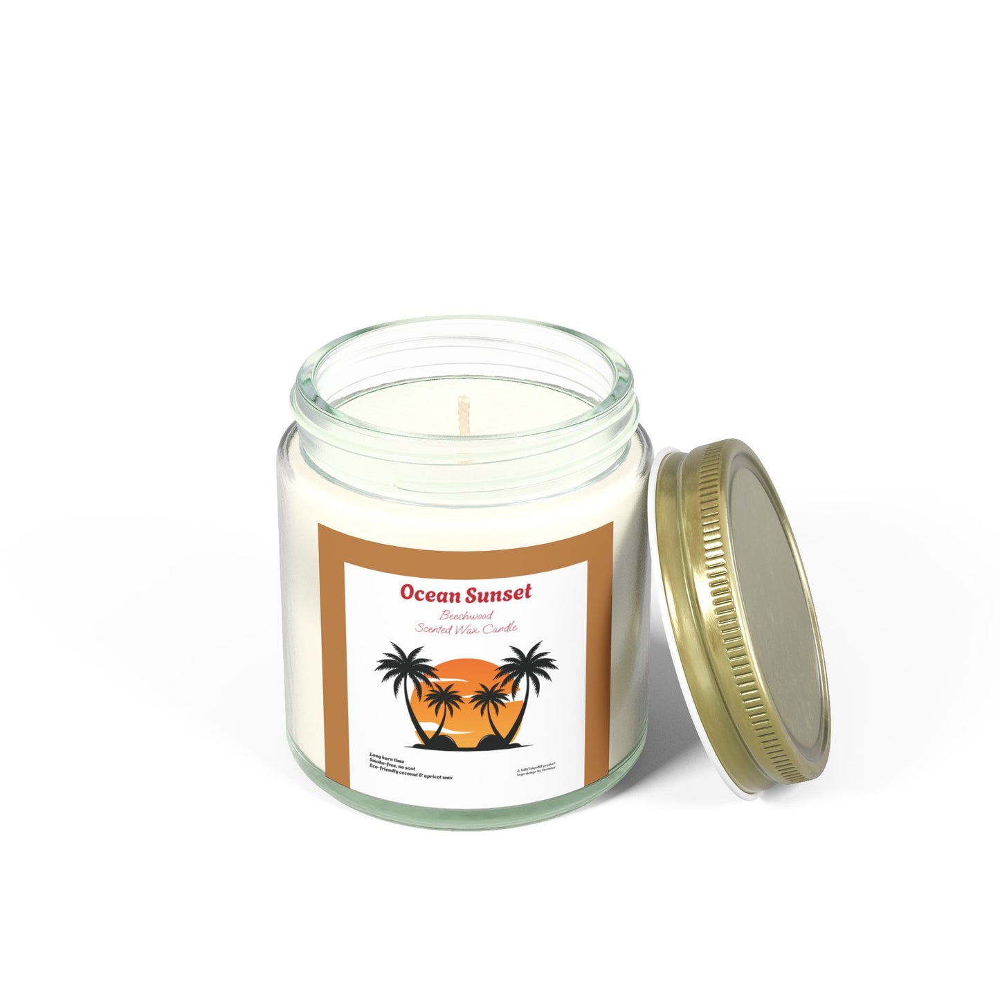 Ocean Sunset Beechwood scented wax candles (4oz, 9oz), by TokyoBill