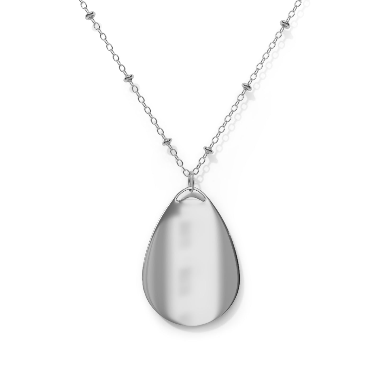 Personalized Oval Necklace | Custom Initial Monogram Pendant | Glossy Finish | Gift for Her