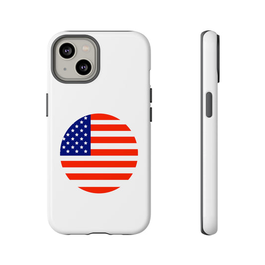 Circular USA Flag iPhone Case (Tough Case model series 14) by TokyoBill