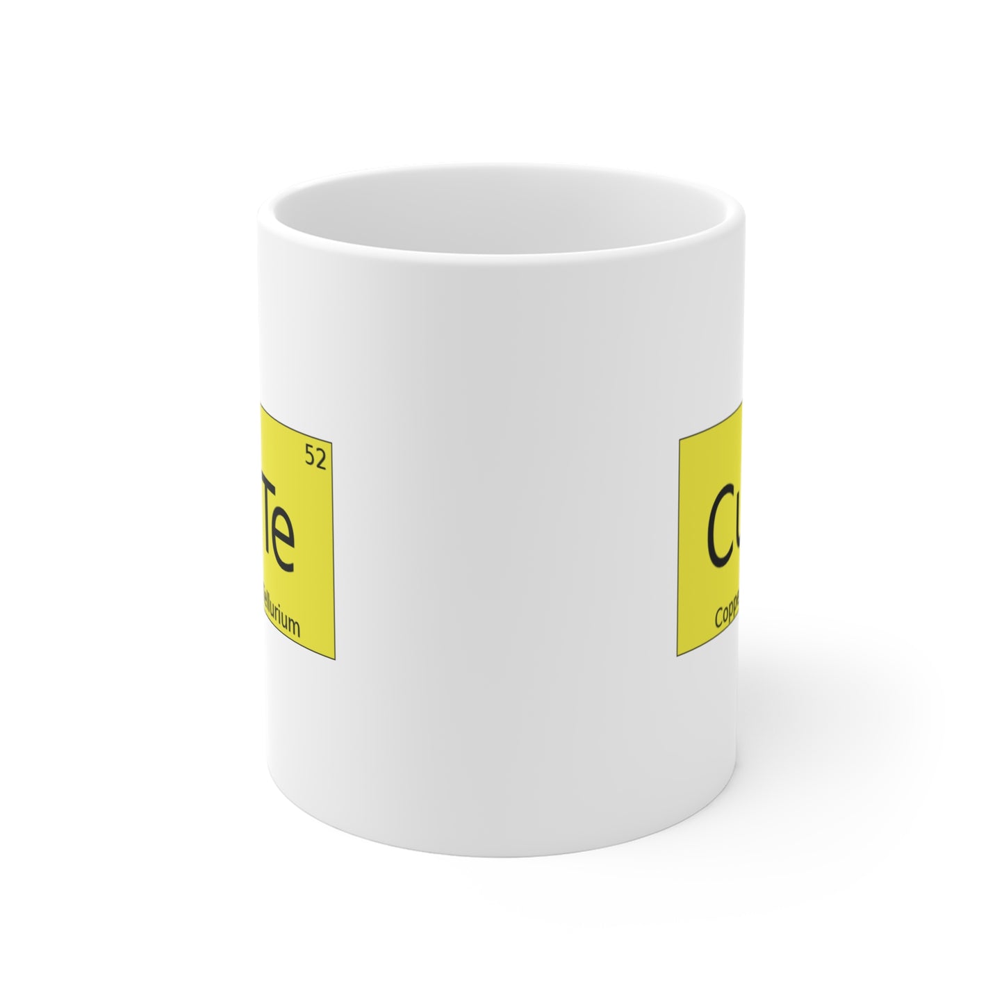 Coffee Cup w/Chemistry | 'CuTe' Copper Tellurium Periodic Table Mug, by TokyoBill