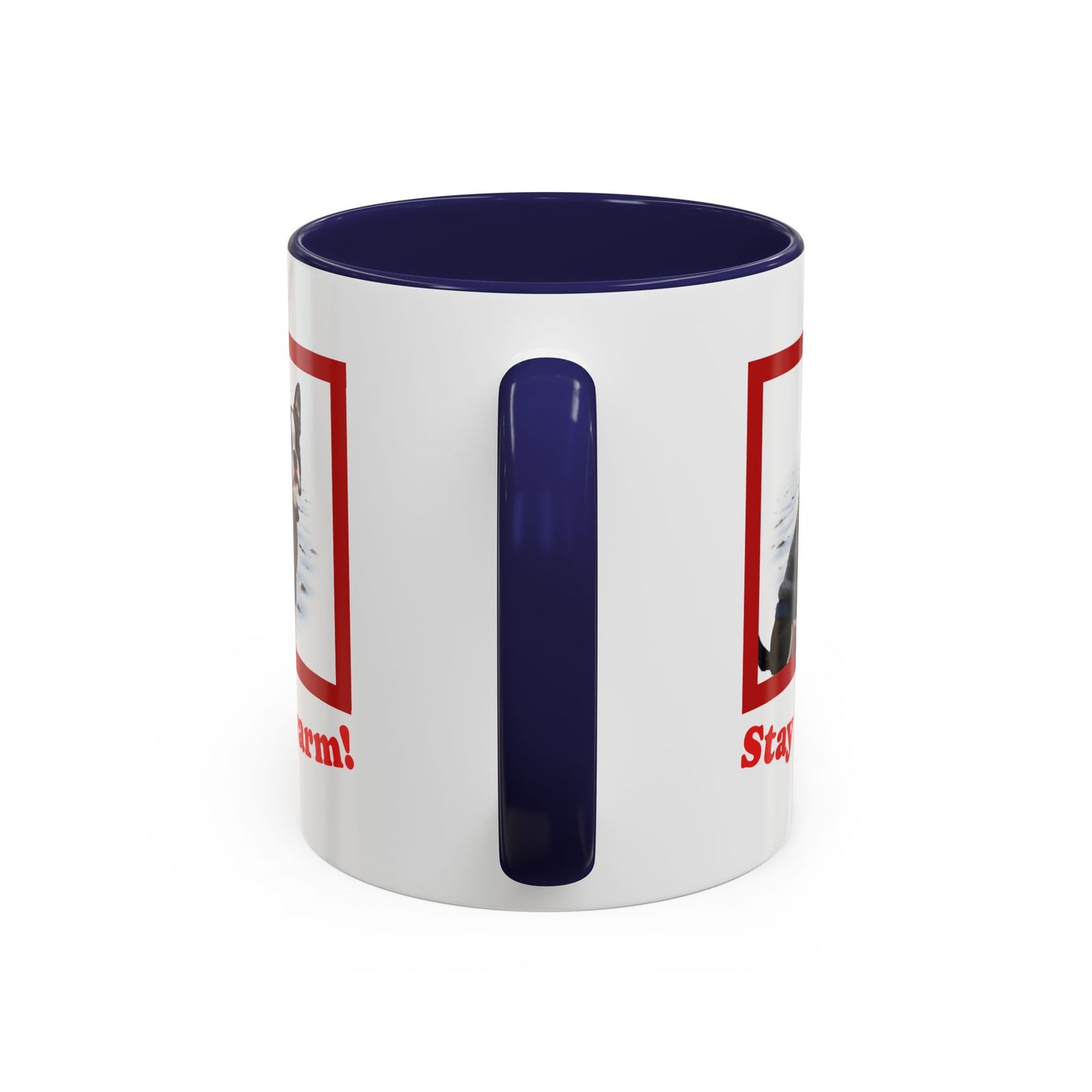 Two-tone Accent 11 oz Coffee Mug w/ Boston Terrier Sweater Dog, by TokyoBill