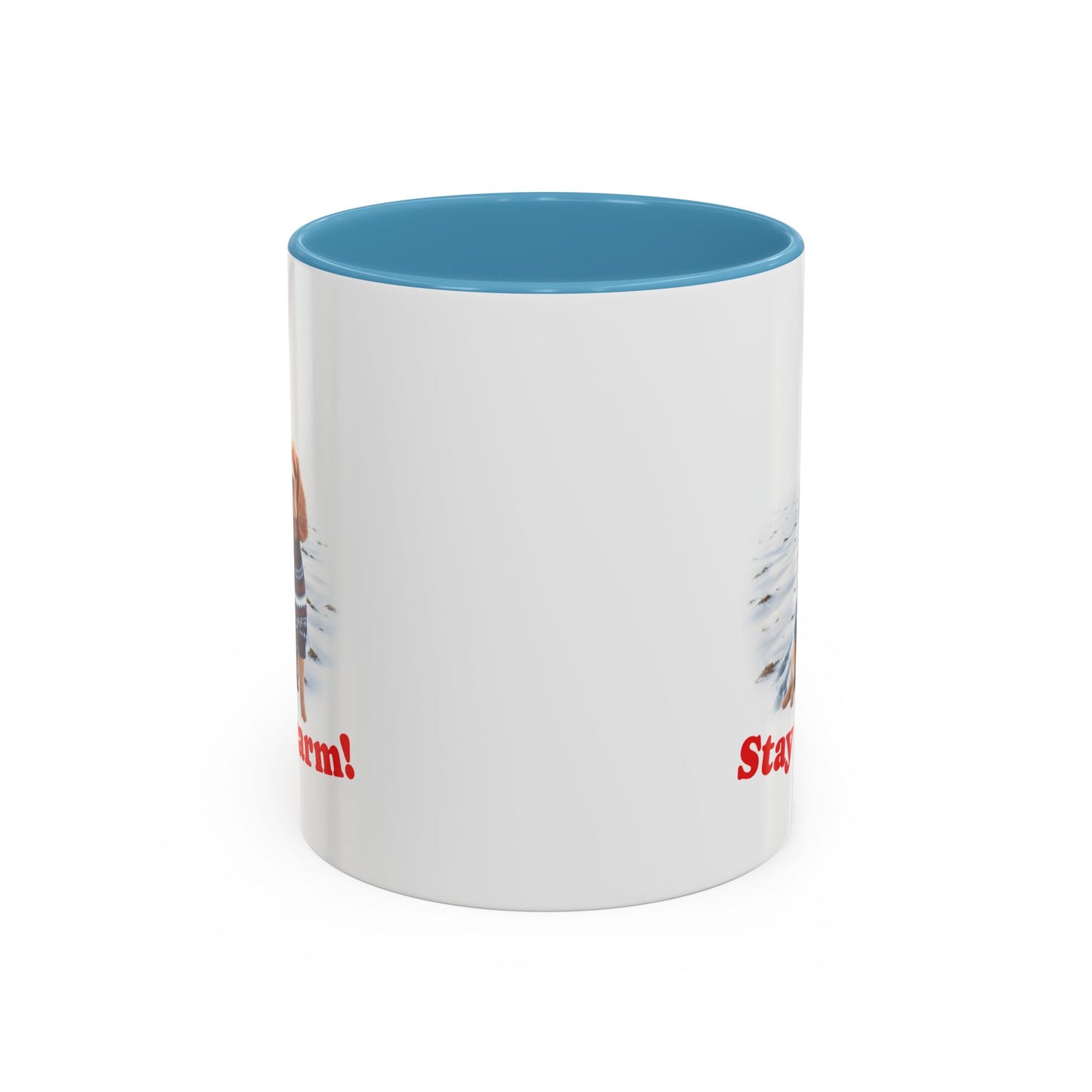 Two-tone Accent 11 oz Coffee Mug w/ Cocker Spaniel Sweater Dog, by TokyoBill
