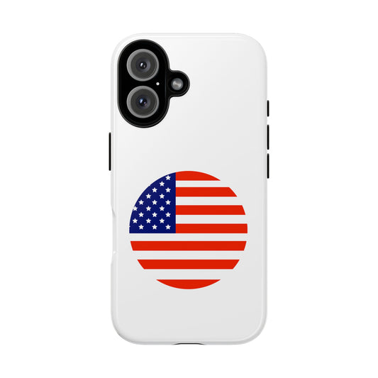 Circular USA Flag iPhone Case (Tough Case model series 16) by TokyoBill