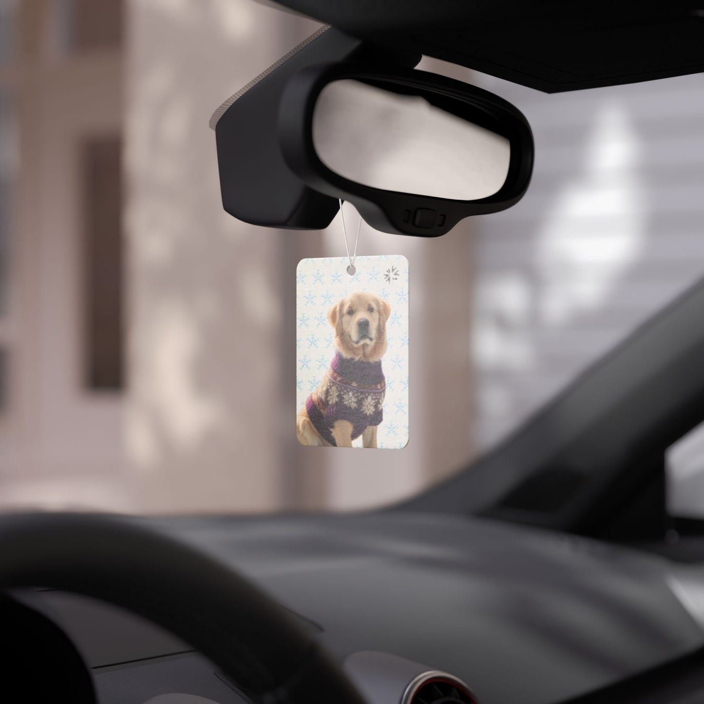 Sweater Dog Car Air Freshener | Cute Golden Retriever Car Décor by TokyoBill
