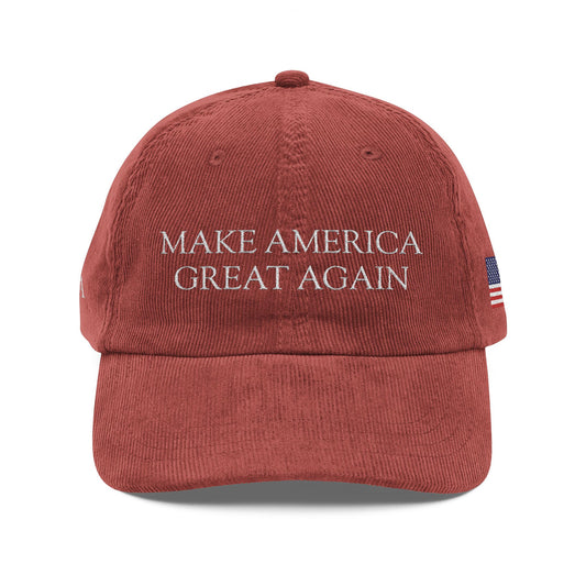 Make America Great Again, Embroidered Vintage Corduroy Cap, by TokyoBill