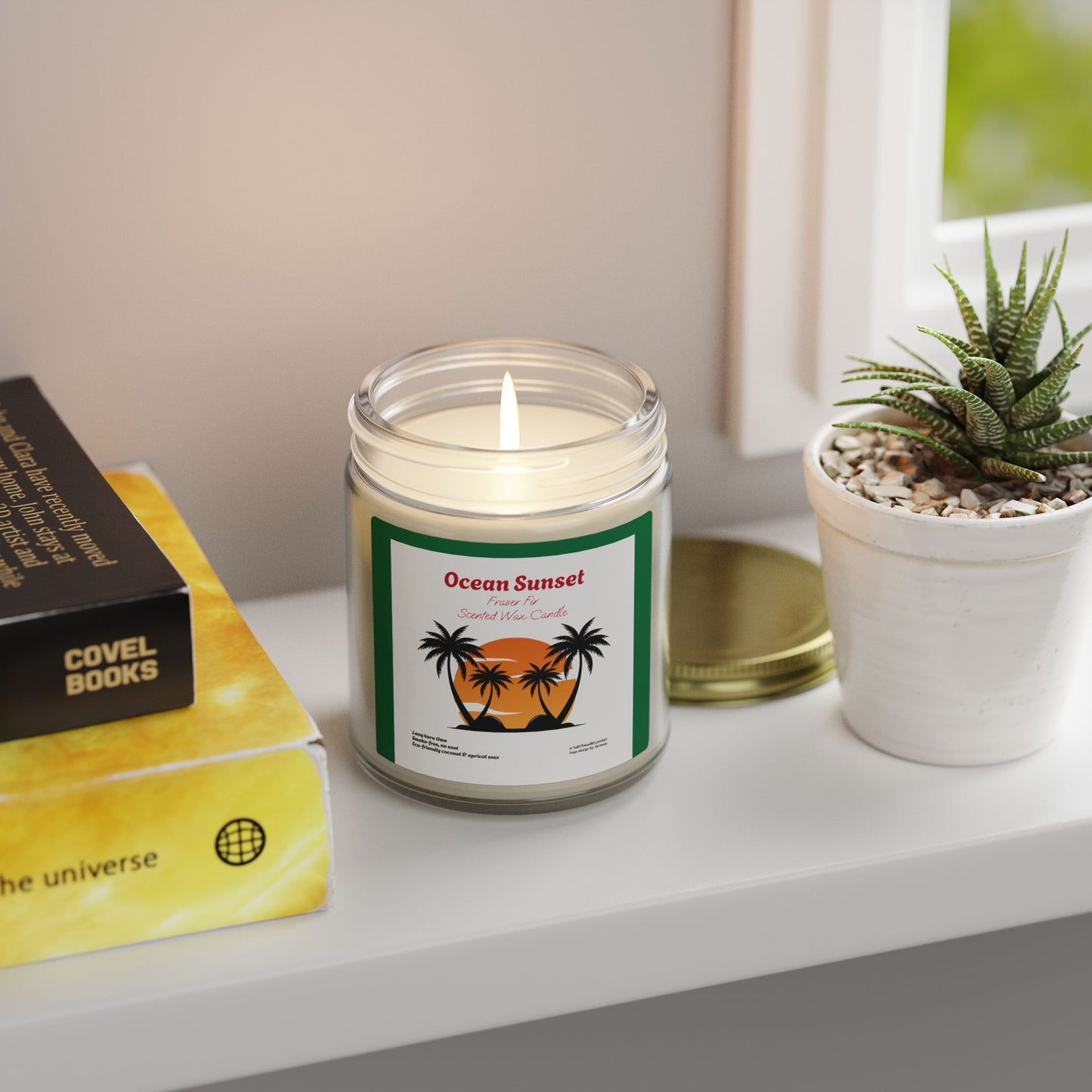 Ocean Sunset Fraser Fir Scented Candle | Hand-Poured USA | Coconut Apricot Wax
