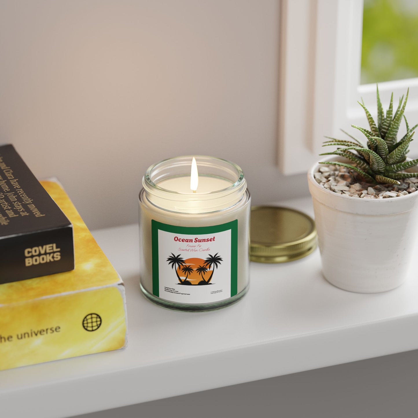 Ocean Sunset Fraser Fir Scented Candle | Hand-Poured USA | Coconut Apricot Wax