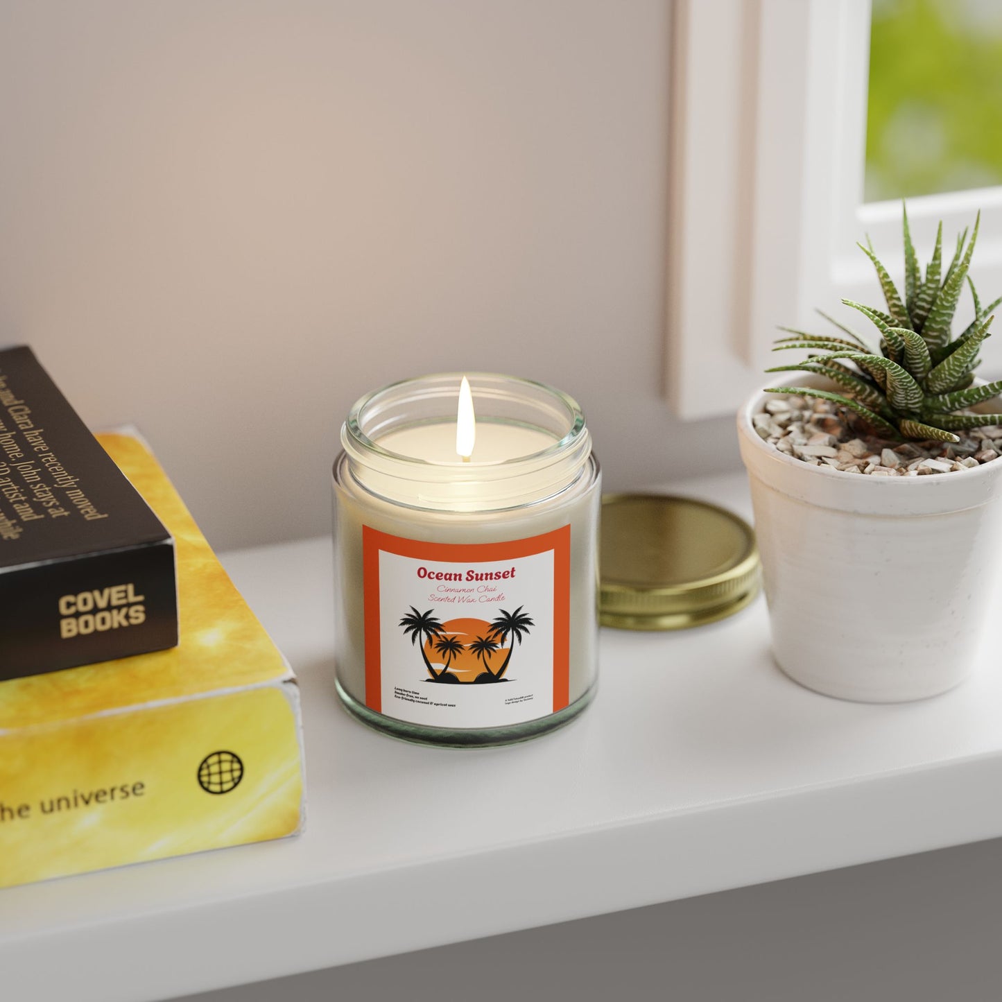 Ocean Sunset Cinnamon Chai scented wax candles (4oz, 9oz), by TokyoBill