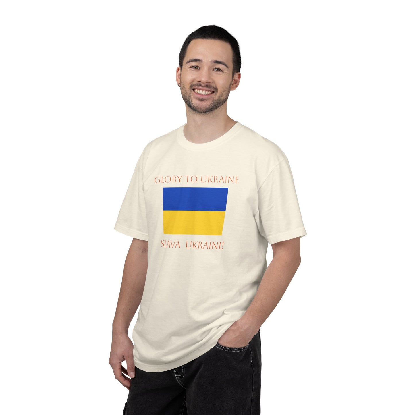 Glory to Ukraine/Slava Ukraini! Unisex Garment-Dyed T-shirt, support for freedom tee by TokyoBill