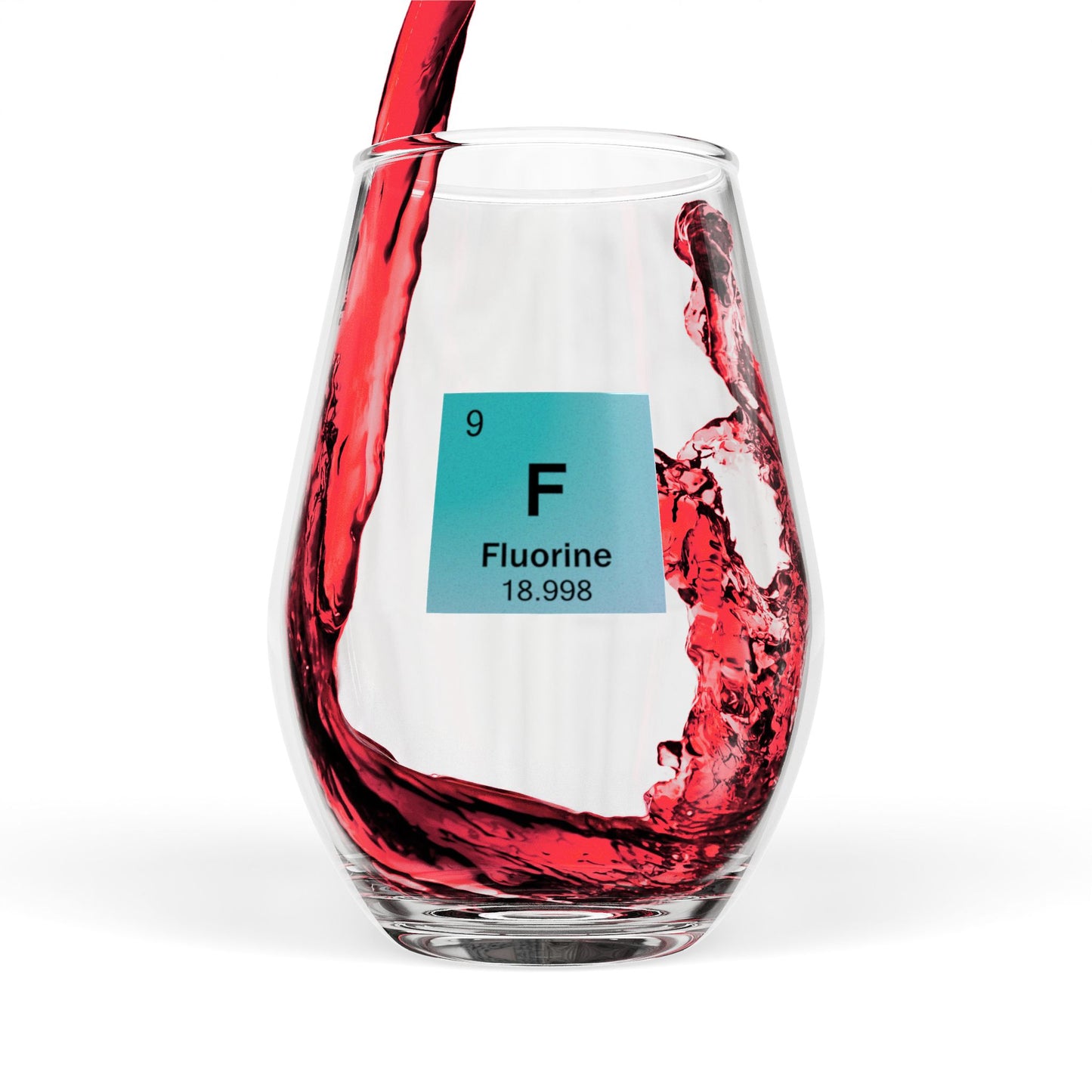 Periodic Table Stemless Wine Glass | Halogen Series | Science Gift
