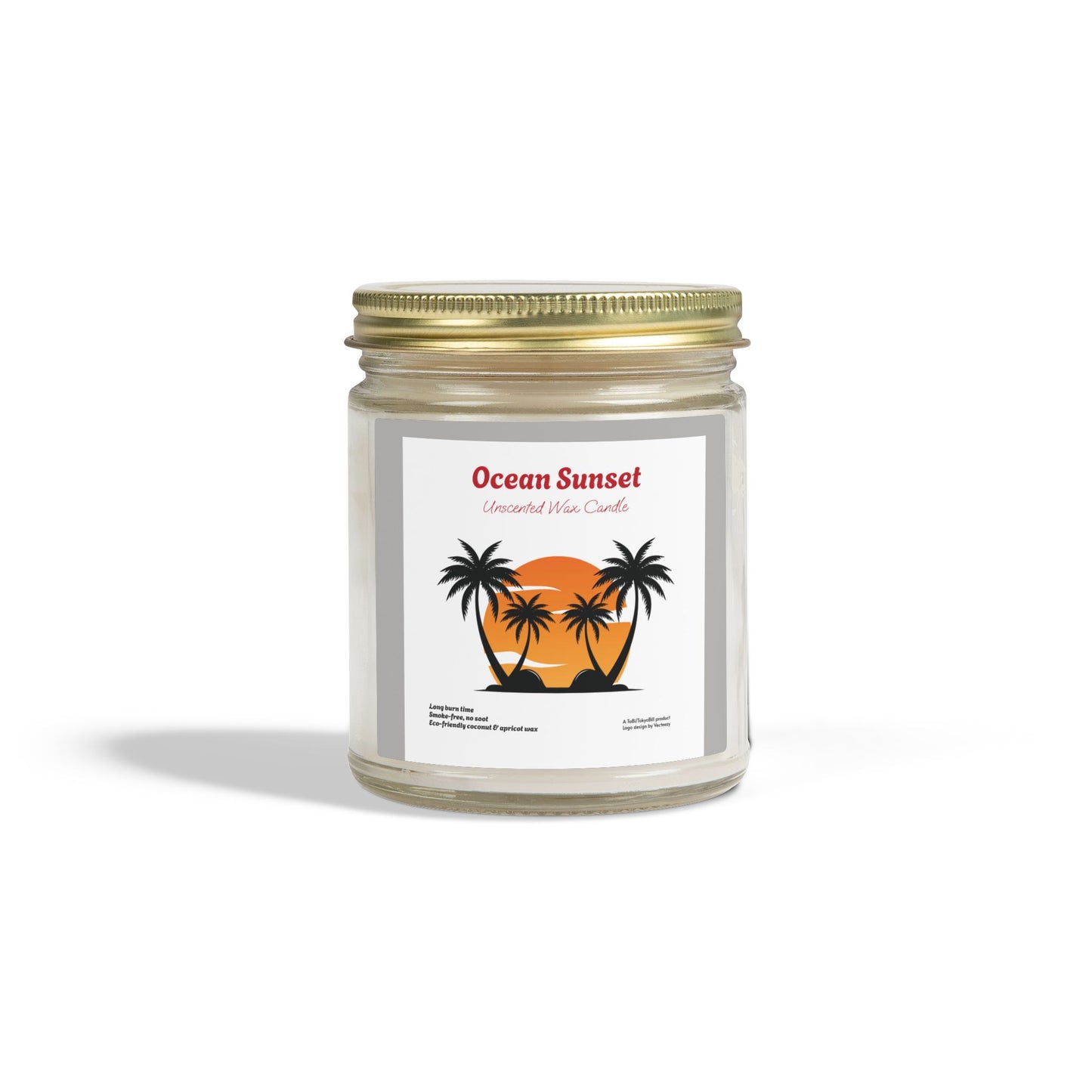 Ocean Sunset Unscented Candle | Hand-Poured USA | Coconut Apricot Wax