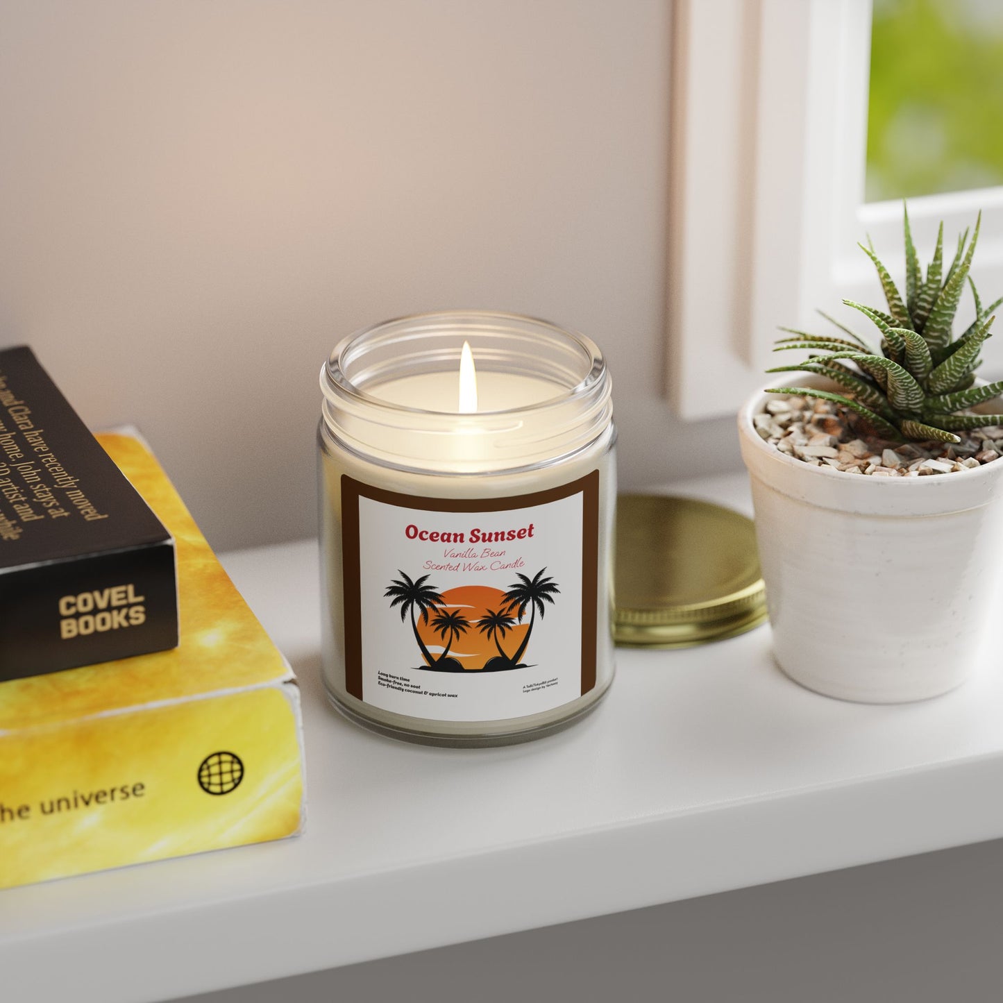 Ocean Sunset Vanilla Bean Scented Candle | Hand-Poured USA | Coconut Apricot Wax