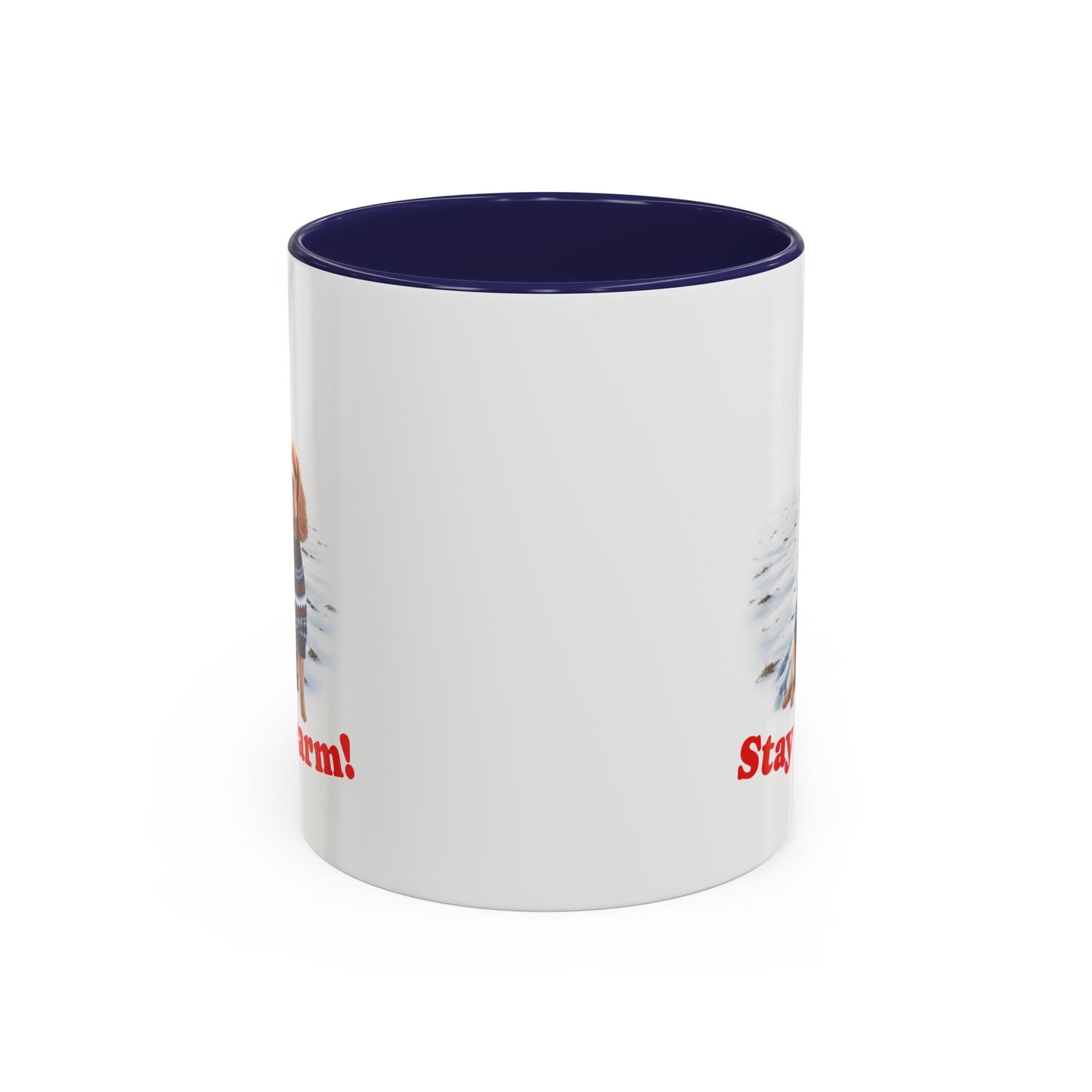 Two-tone Accent 11 oz Coffee Mug w/ Cocker Spaniel Sweater Dog, by TokyoBill