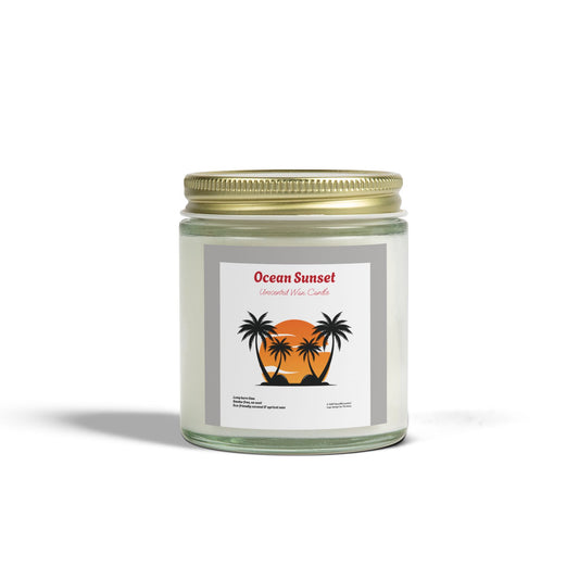 Ocean Sunset Unscented long-burn wax candles (4oz, 9oz), by TokyoBill