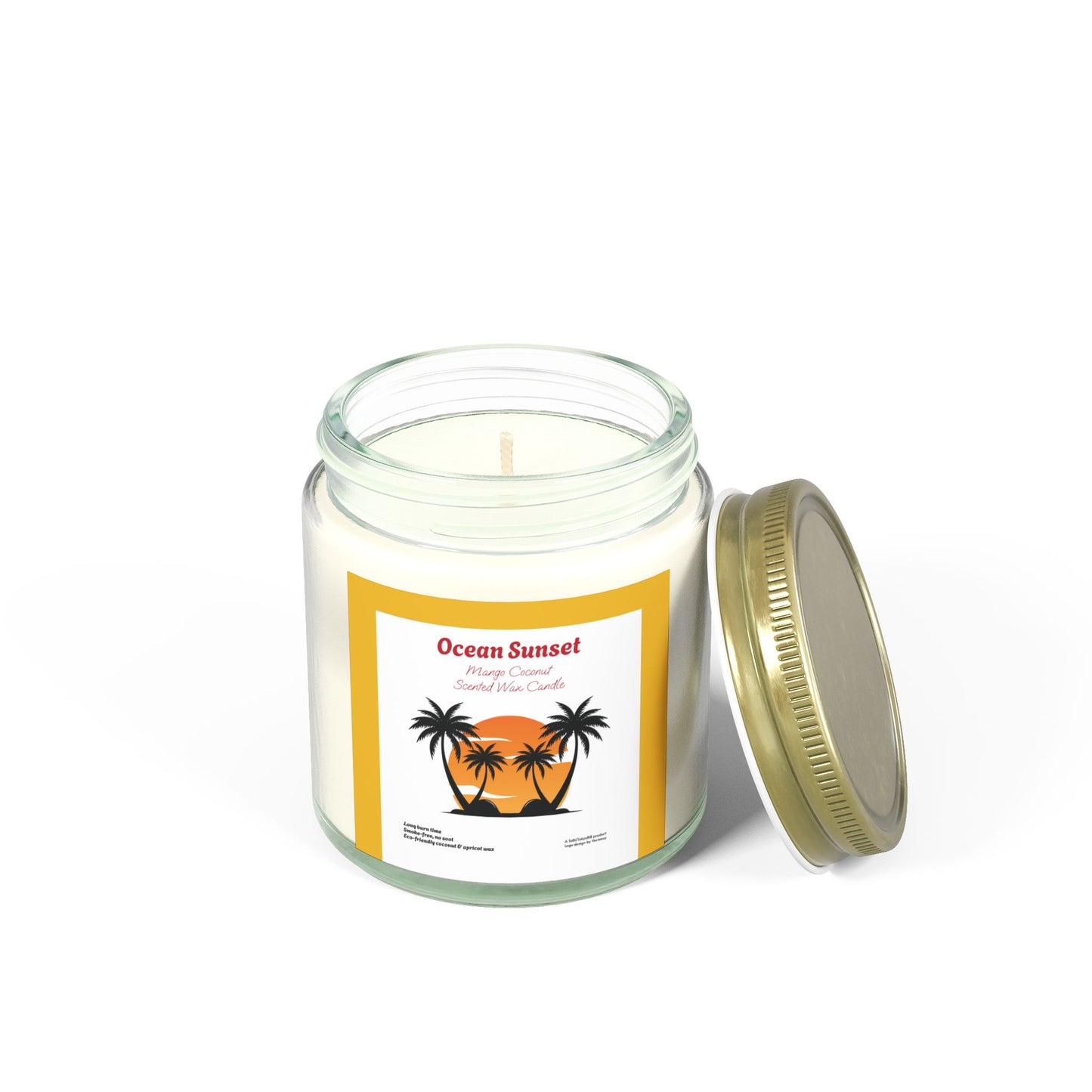Ocean Sunset Mango Coconut scented wax candles (4oz, 9oz), by TokyoBill