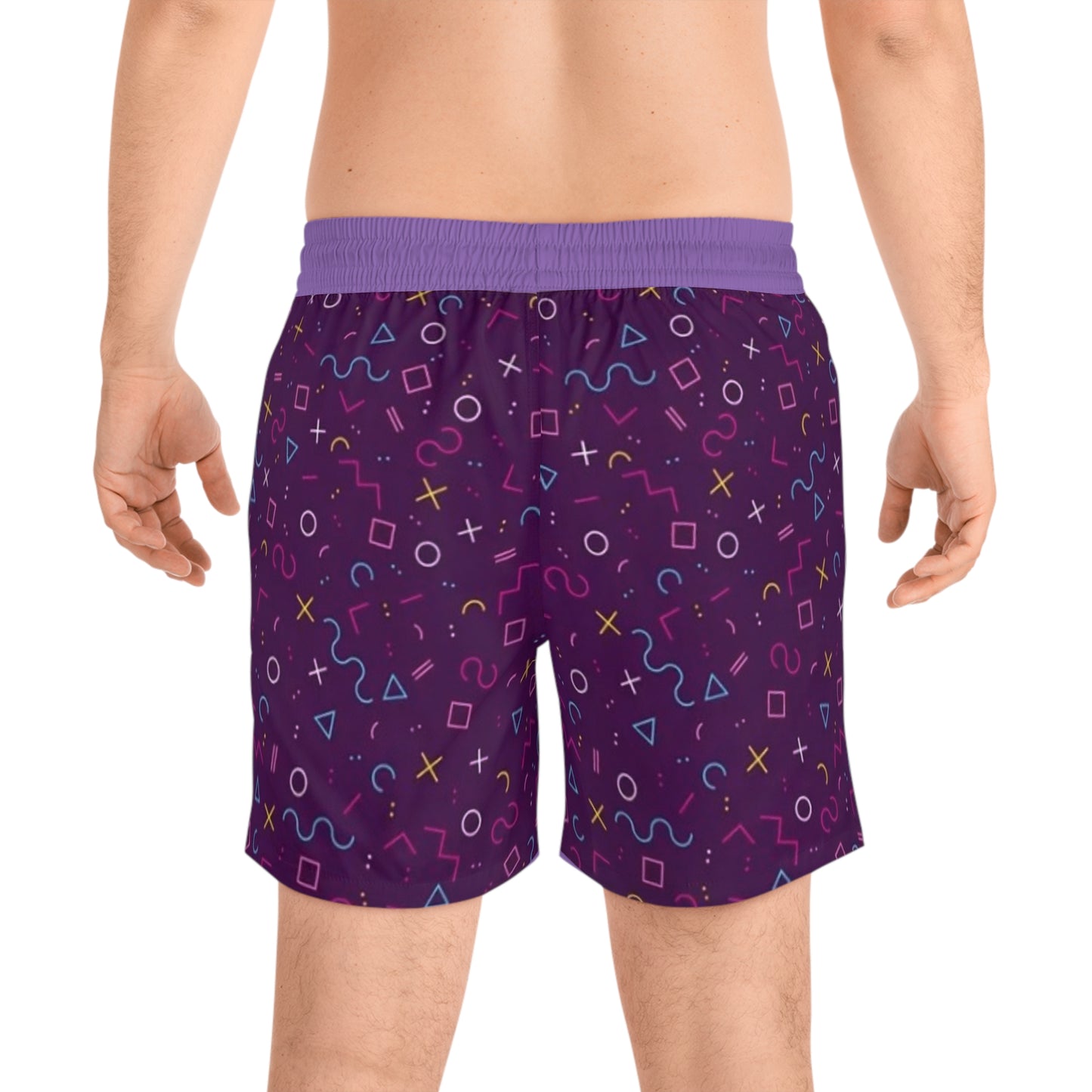 Colorful AOP Swim Shorts, Men's Beachwear, Summer Vacation Swimwear by TokyoBill