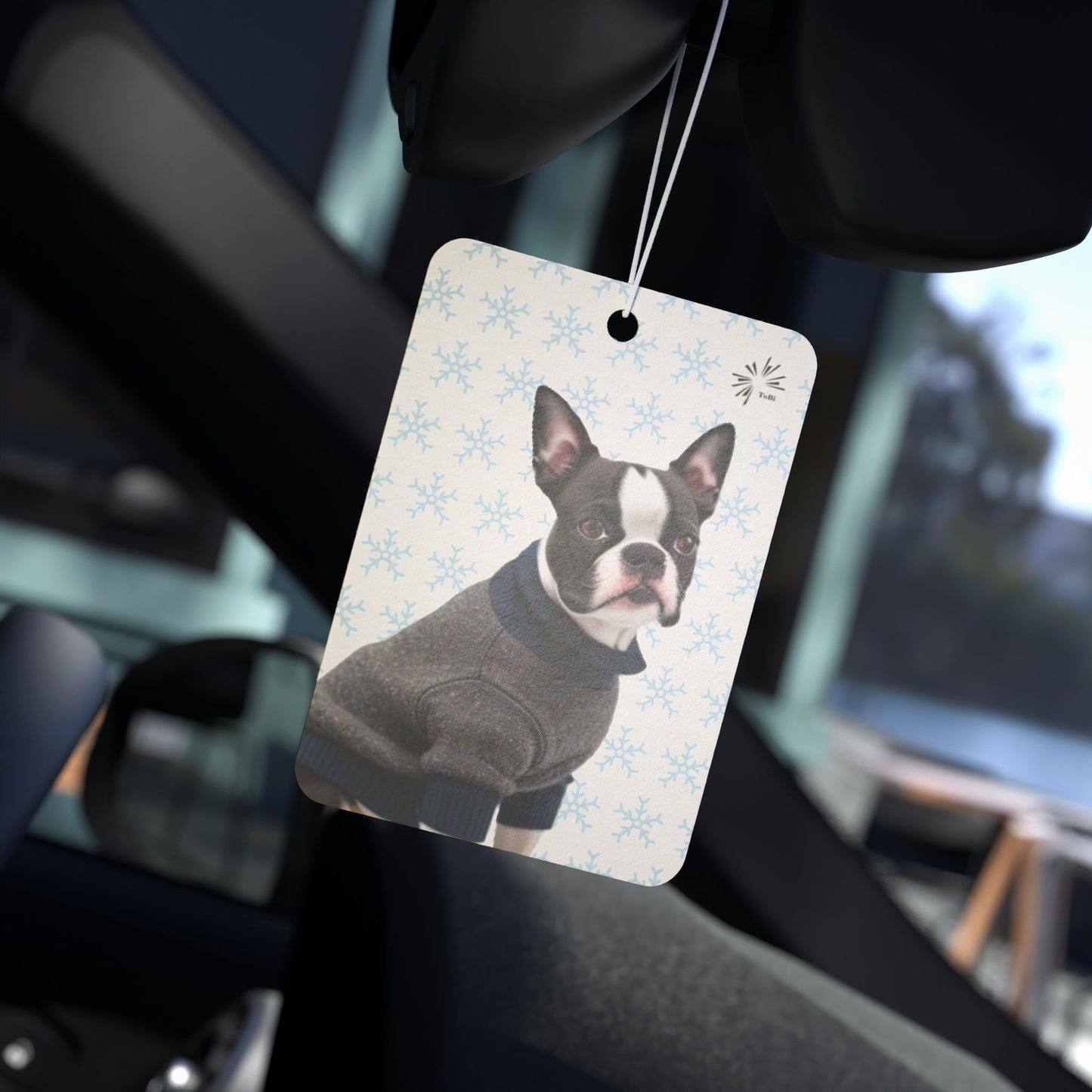 Sweater Dog Car Air Freshener | Cute Boston Terrier Car Décor by TokyoBill