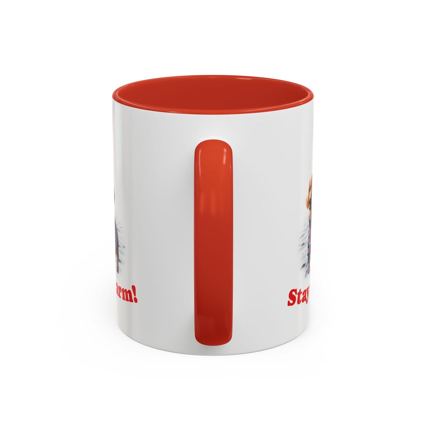 Two-tone Accent 11 oz Coffee Mug w/ Dachshund Sweater Dog, by TokyoBill