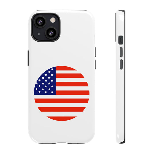 Circular USA Flag iPhone Case (Tough Case model series 13) by TokyoBill