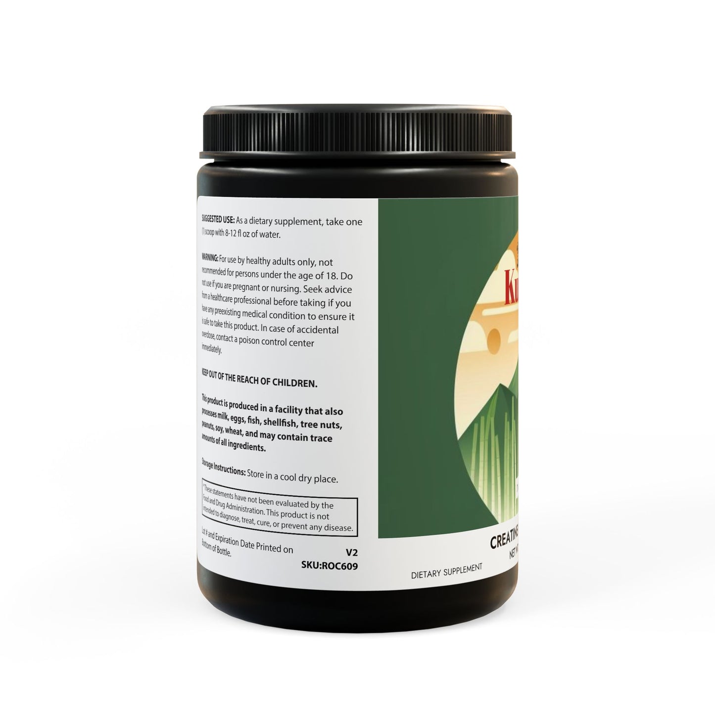 Kumoji Creatine Monohydrate Powder – Pure Unflavored Formula | 300g (10.58oz) | Non-GMO | GMP Certified | Vegetarian