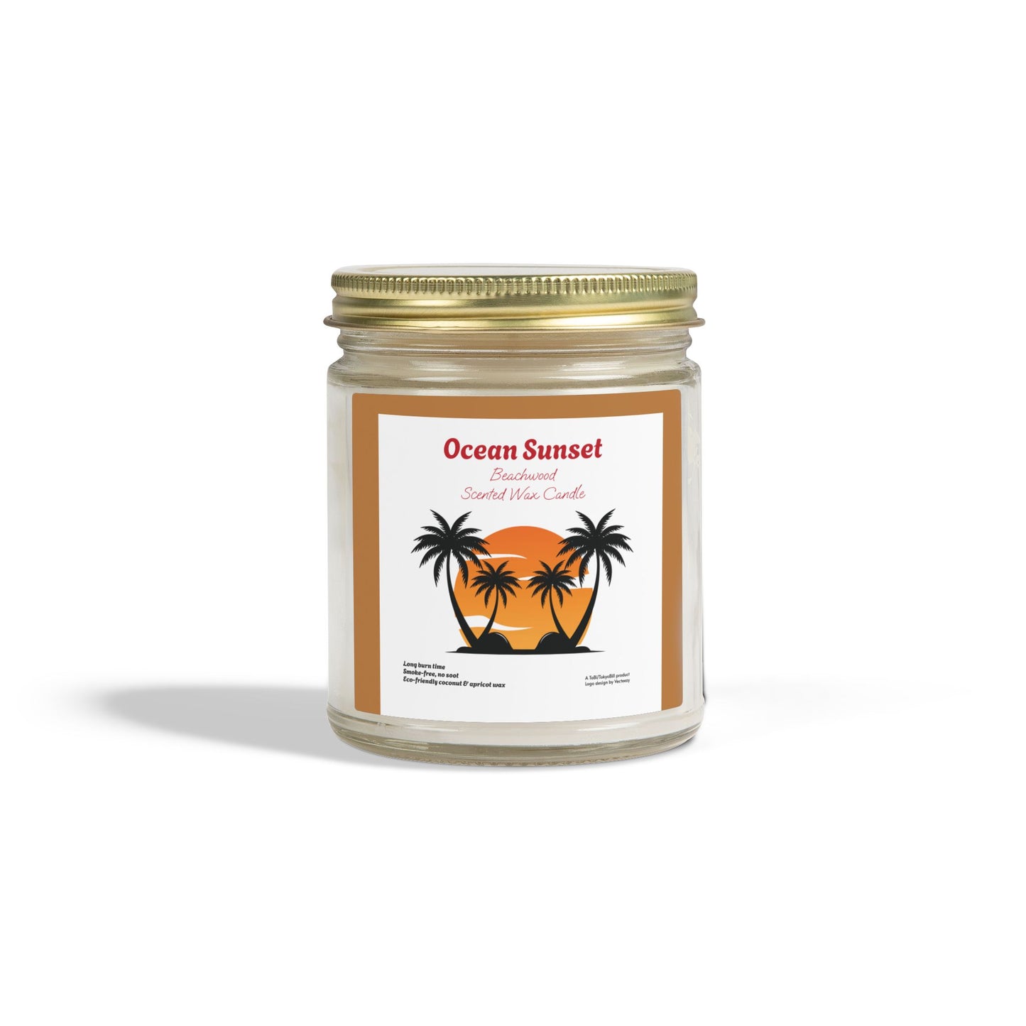 OCEAN SUNSET Beachwood Scented Candle | Hand-Poured USA | Coconut Apricot Wax