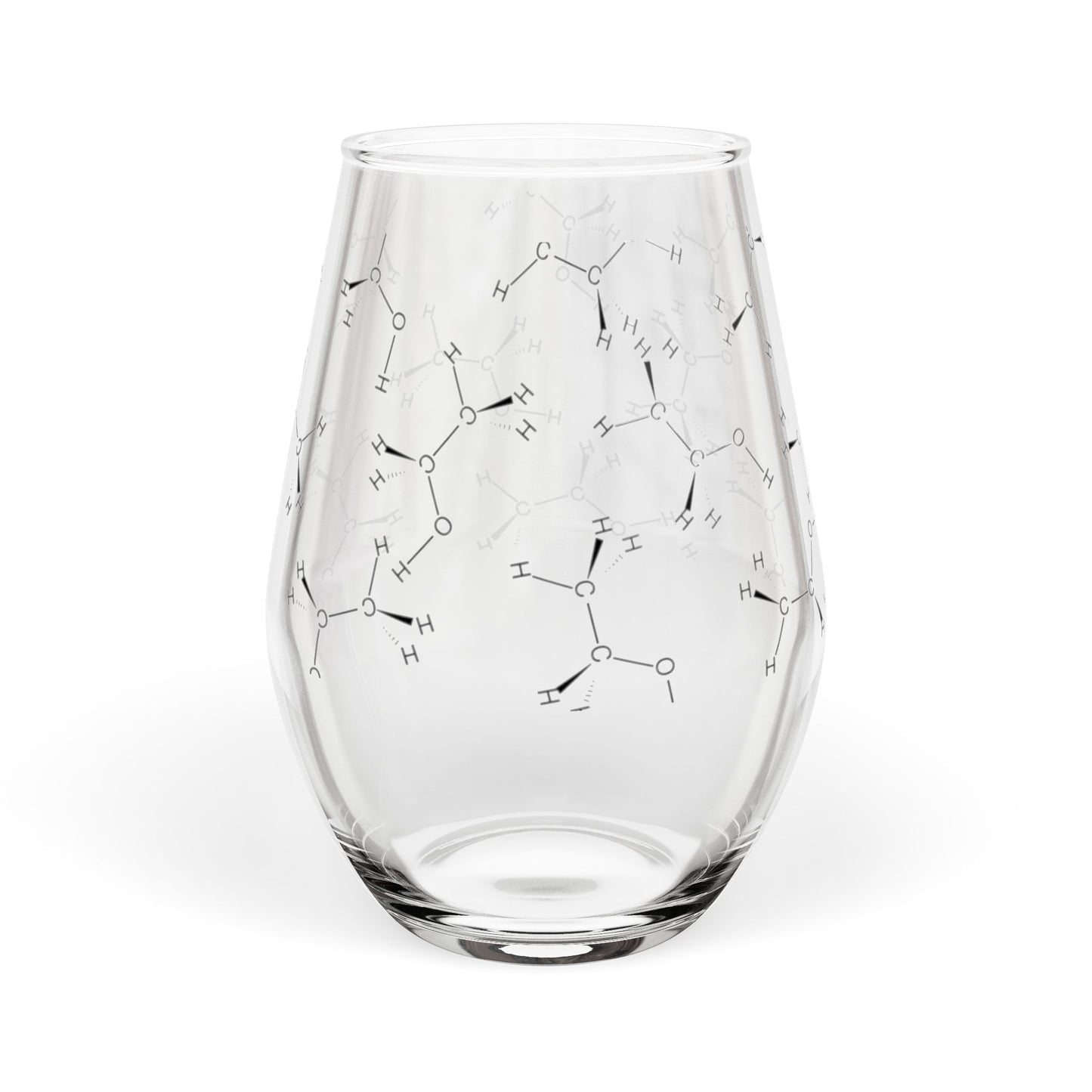 Molecules of Ethanol - 11.75oz Stemless Wine Glass by TokyoBill