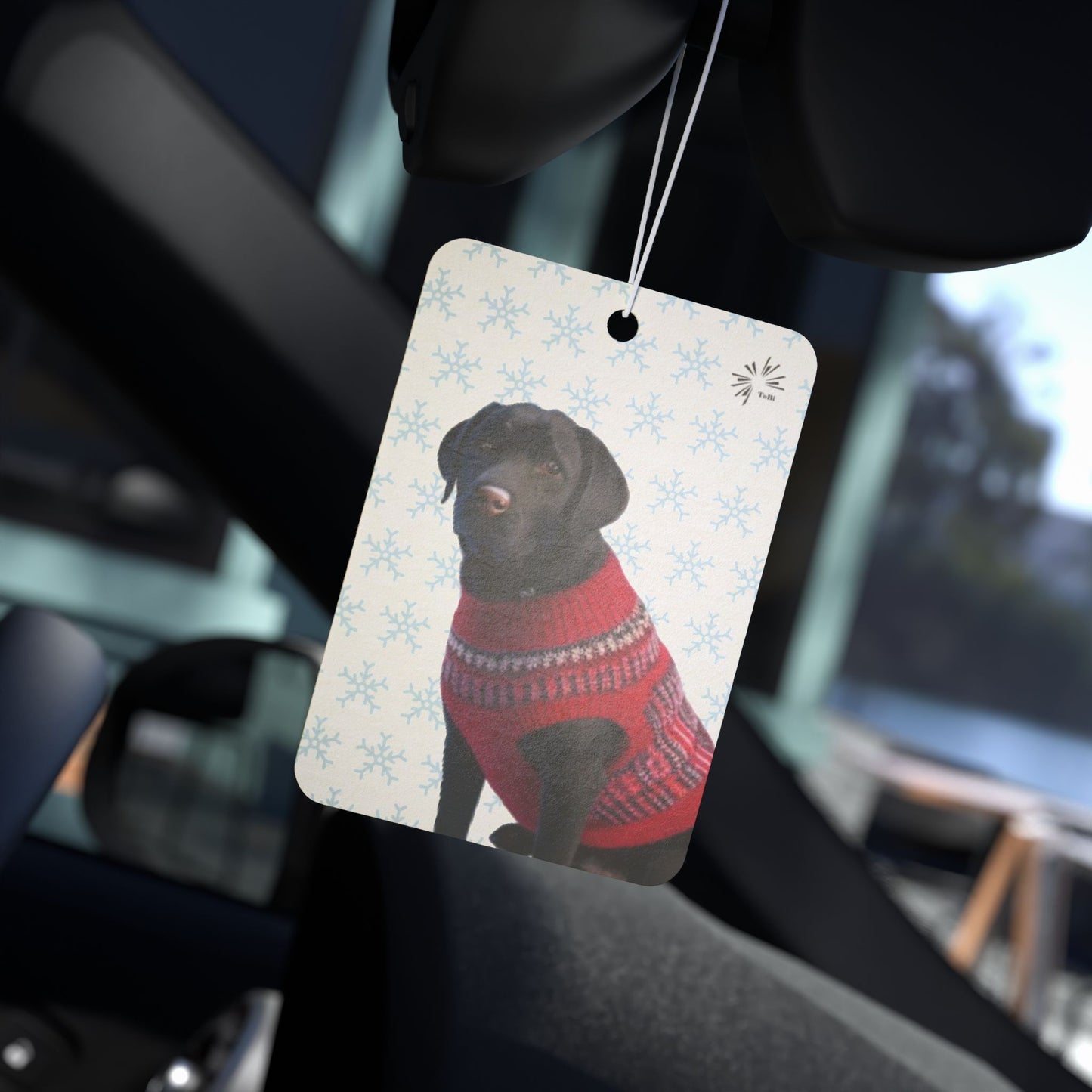 Sweater Dog Car Air Freshener | Cute Black Labrador Car Décor by TokyoBillBill