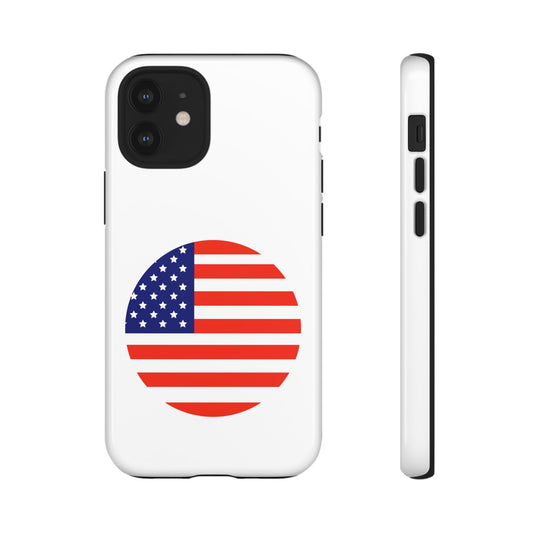 Circular USA Flag iPhone Case (Tough Case model series 12) by TokyoBill
