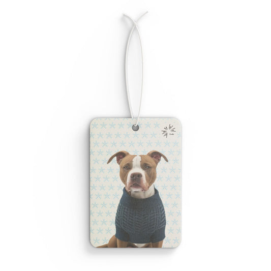 Sweater Dog Car Air Freshener, Cute Pit Bull Car Fragrance, by TokyoBill
