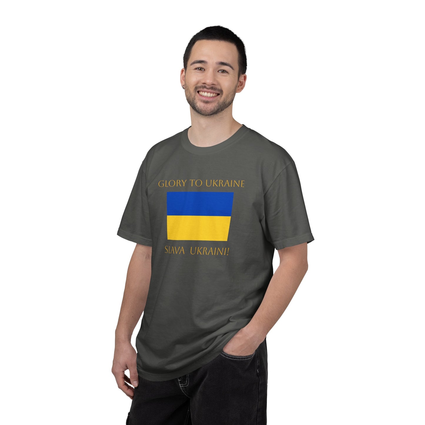 Glory to Ukraine/Slava Ukraini! Unisex Garment-Dyed T-shirt, support for freedom tee by TokyoBill